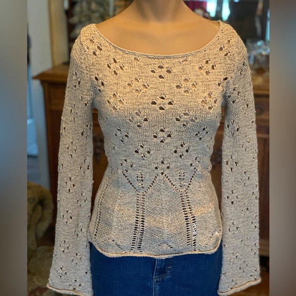 Y2K 90s Vintage Arden B. Open knit sweater top S - Picture 1 of 4